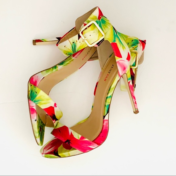 Just Fab “Claire” Floral Print Heels Size 8.5 GUC - Picture 8 of 8